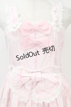 画像3: BABY,THE STARS SHINE BRIGHT / なかよしくみゃちゃんはちみつ大好き柄ソフィージャンパースカート  ピンク S-25-10-21-027-BA-OP-AS-ZS