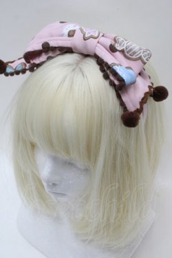 画像1: Angelic Pretty / なかよしジンジャークッキーカチューシャ  ピンク S-25-10-23-007-AP-AC-HR-ZS