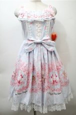 画像1: BABY,THE STARS SHINE BRIGHT / SA KU RAくみゃちゃん柄ジャンパースカートI  サックス S-25-10-23-1034-BA-OP-AS-ZS (1)