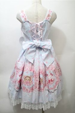 画像2: BABY,THE STARS SHINE BRIGHT / SA KU RAくみゃちゃん柄ジャンパースカートI  サックス S-25-10-23-1034-BA-OP-AS-ZS