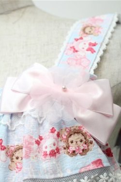 画像4: BABY,THE STARS SHINE BRIGHT / SA KU RAくみゃちゃん柄ジャンパースカートI  サックス S-25-10-23-1034-BA-OP-AS-ZS