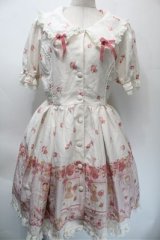 LIZ LISA / ドレスアップドール柄ワンピース  オフ S-25-10-23-1014-LO-TO-HR-ZS