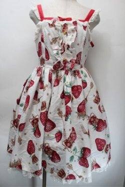 画像1: Angelic Pretty / Royal Crown Berryジャンパースカート  白ｘ赤 S-25-10-23-1016-AP-OP-HR-ZS