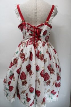 画像2: Angelic Pretty / Royal Crown Berryジャンパースカート  白ｘ赤 S-25-10-23-1016-AP-OP-HR-ZS
