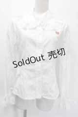 BABY,THE STARS SHINE BRIGHT / 刺繍入り後ろピンタックブラウス  白 S-25-10-23-1003-BA-BL-HR-ZS