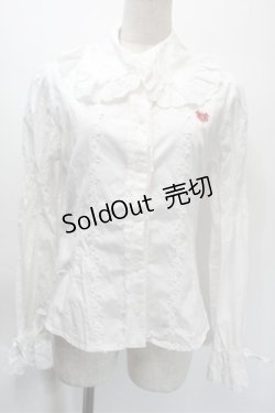 画像1: BABY,THE STARS SHINE BRIGHT / 刺繍入り後ろピンタックブラウス  白 S-25-10-23-1003-BA-BL-HR-ZS