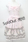 BABY,THE STARS SHINE BRIGHT / なかよしくみゃちゃんはちみつ大好き柄ジュディジャンパースカート  ピンク S-25-10-23-1021-BA-OP-AS-ZS