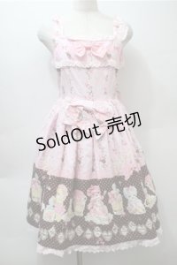 BABY,THE STARS SHINE BRIGHT / なかよしくみゃちゃんはちみつ大好き柄ジュディジャンパースカート  ピンク S-25-10-23-1021-BA-OP-AS-ZS
