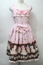 画像1: BABY,THE STARS SHINE BRIGHT / なかよしくみゃちゃんはちみつ大好き柄ジュディジャンパースカート  ピンク S-25-10-23-1021-BA-OP-AS-ZS (1)