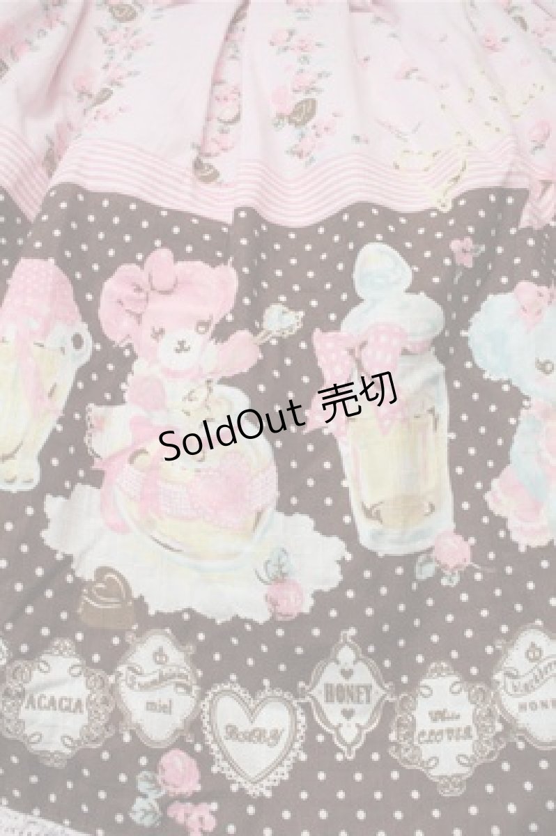 画像4: BABY,THE STARS SHINE BRIGHT / なかよしくみゃちゃんはちみつ大好き柄ジュディジャンパースカート  ピンク S-25-10-23-1021-BA-OP-AS-ZS (4)