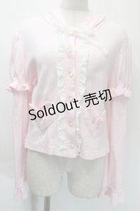 BABY,THE STARS SHINE BRIGHT / うさみみポケットカーディガン  ピンク S-25-10-23-1004-BA-TO-HR-ZS