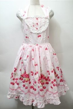 画像1: BABY,THE STARS SHINE BRIGHT / Cherry Cherry Fallin'Cherry RIBBONETTA ジャンパースカート  ピンク S-25-10-23-1025-BA-OP-AS-ZS
