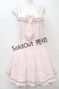 Angelic Pretty / Royal Chocolateローウエストジャンパースカート  ピンク S-25-10-23-1030-AP-OP-HR-ZS