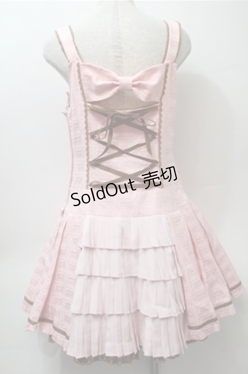 画像2: Angelic Pretty / Royal Chocolateローウエストジャンパースカート  ピンク S-25-10-23-1030-AP-OP-HR-ZS (2)