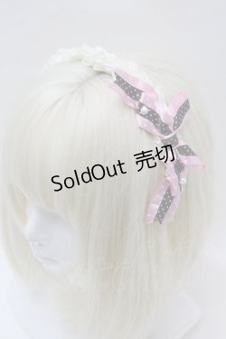 画像1: Angelic Pretty / Sweet Creamカチューシャ  アイボリーxピンク S-25-10-23-030-AP-AC-HR-ZS