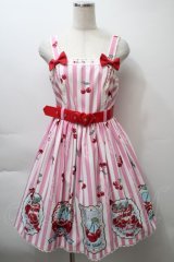 Angelic Pretty / Cherry Stampジャンパースカート  ピンク S-25-10-24-026-AP-OP-HR-ZT029