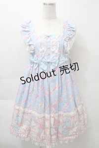 Angelic Pretty / MELODY TOYSハイウエストジャンパースカート  サックス S-25-10-24-030-AP-OP-AS-ZS