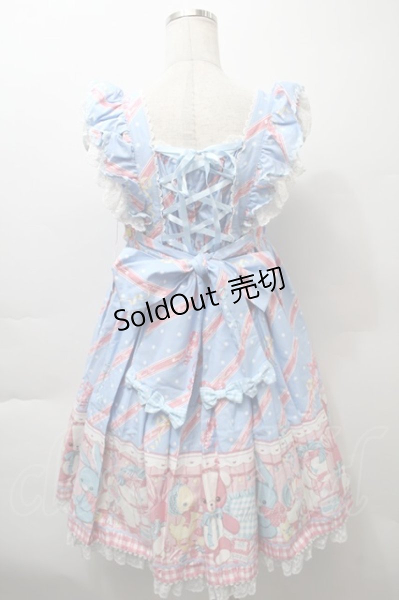 画像2: Angelic Pretty / MELODY TOYSハイウエストジャンパースカート  サックス S-25-10-24-030-AP-OP-AS-ZS (2)