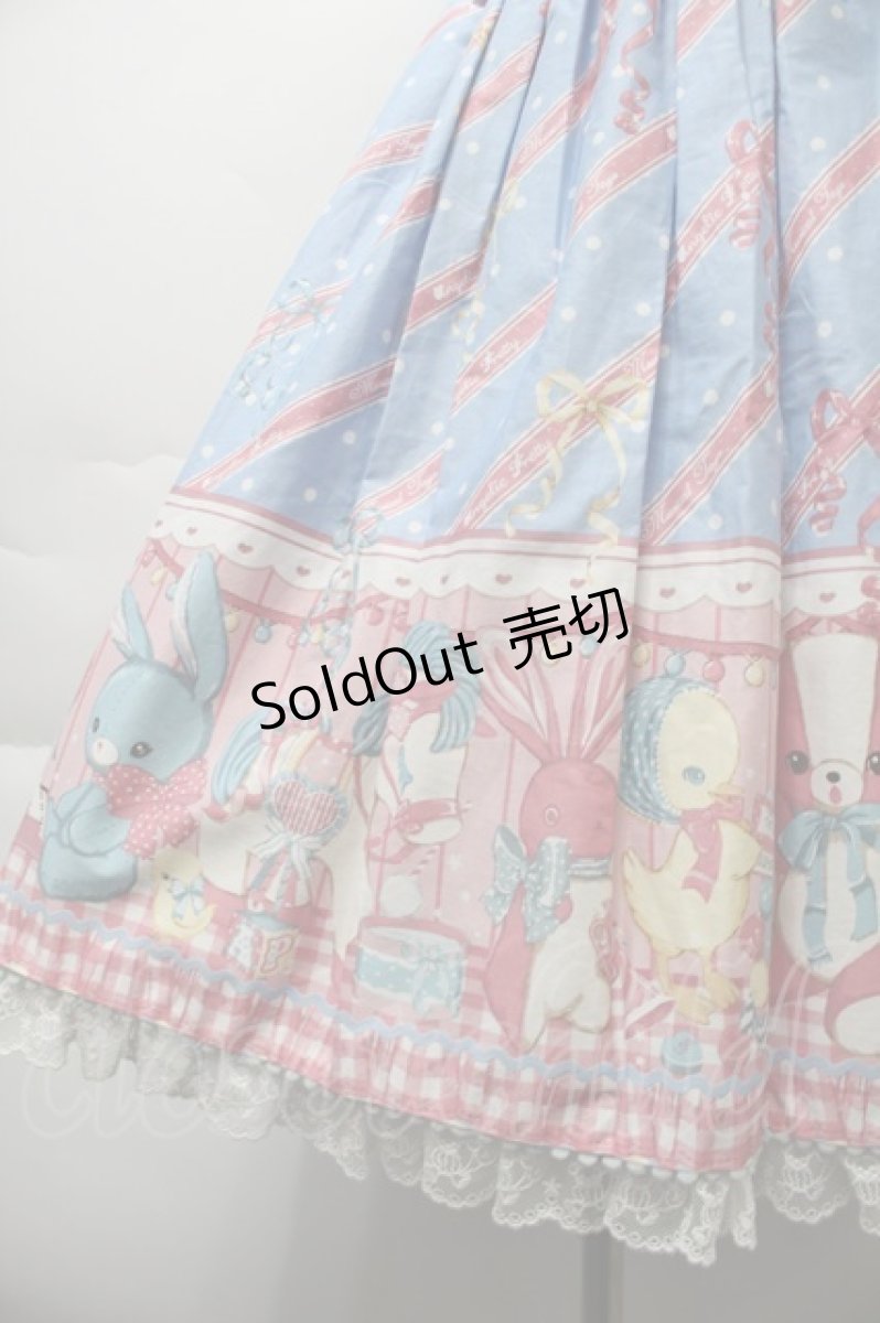 画像4: Angelic Pretty / MELODY TOYSハイウエストジャンパースカート  サックス S-25-10-24-030-AP-OP-AS-ZS (4)