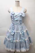 Angelic Pretty / 肩リボンジャンパースカート  サックス S-25-10-24-031-AP-OP-SZ-ZS