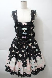 Angelic Pretty / Decoration Dream後ろフリルジャンパースカート  黒 S-25-10-24-035-AP-OP-SZ-ZS