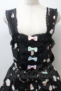 画像3: Angelic Pretty / Decoration Dream後ろフリルジャンパースカート  黒 S-25-10-24-035-AP-OP-SZ-ZS