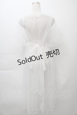 画像2: To Alice / パール釦チュールロングカーディガン  白 S-25-10-24-1034-LO-TO-HR-ZS