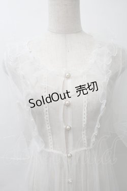 画像3: To Alice / パール釦チュールロングカーディガン  白 S-25-10-24-1034-LO-TO-HR-ZS