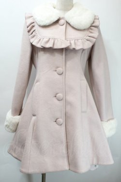 画像1: Ank Rouge / ヨークフリルドーリーコート  ピンクx白 S-25-10-24-1042-CA-CO-HR-ZS
