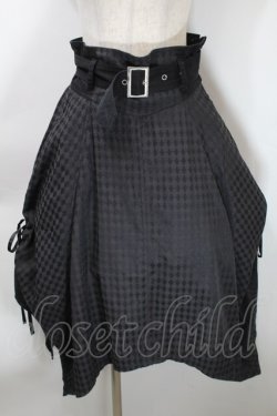 画像1: ALGONQUINS / ベルト付きイレヘムスカート  黒 S-25-10-24-1058-AL-SK-HR-ZS