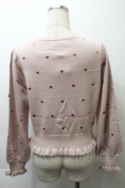 画像2: Ank Rouge / ハート刺繍コンパクトカーディガン  ピンク S-25-10-24-1060-CA-TO-HR-ZS