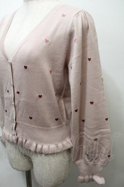 画像3: Ank Rouge / ハート刺繍コンパクトカーディガン  ピンク S-25-10-24-1060-CA-TO-HR-ZS