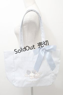 画像1: Maison de FLEUR / シナモロール&みるくギンガムチェックトートバッグ  サックス S-25-10-24-1008-LO-BG-AS-ZS