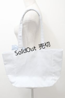 画像2: Maison de FLEUR / シナモロール&みるくギンガムチェックトートバッグ  サックス S-25-10-24-1008-LO-BG-AS-ZS