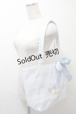 画像3: Maison de FLEUR / シナモロール&みるくギンガムチェックトートバッグ  サックス S-25-10-24-1008-LO-BG-AS-ZS