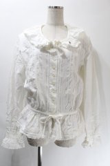 PINK HOUSE / うさぎ刺繍ブラウス  白 S-25-10-24-1012-LO-TO-AS-ZS