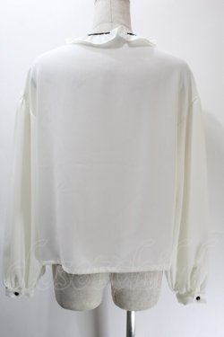 画像2: MILK / Binフリルブラウス  白x黒 S-25-10-24-1014-ML-BL-HR-ZS