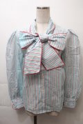 MILK / BOW tie ブラウス  サックス S-25-10-24-1019-ML-TO-HR-ZS