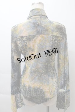 画像2: Ozz On / ベロア切替柄シャツ  サックス S-25-10-24-1023-OO-BL-AS-ZS