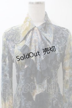 画像3: Ozz On / ベロア切替柄シャツ  サックス S-25-10-24-1023-OO-BL-AS-ZS