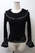 MILK / フリルカラー  黒ｘ白 S-25-10-24-1026-ML-TO-HR-ZS