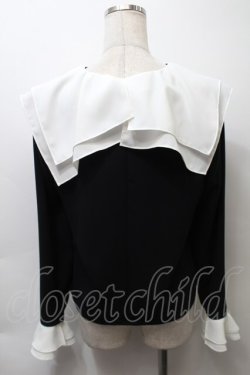 画像2: MILK / Sisterブラウス  黒x白 S-25-10-24-1027-ML-BL-HR-ZS