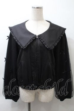 画像1: Ank Rouge / チュールリボンセーラーブルゾン  黒  S-25-10-24-1031-CA-JA-HR-ZS