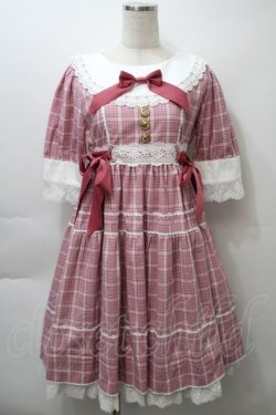 画像1: BABY,THE STARS SHINE BRIGHT / タータンチェックシャーメインワンピース  ピンク S-25-10-24-009-BA-OP-AS-ZT269