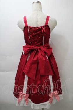 画像2: BABY,THE STARS SHINE BRIGHT / Emiliaギンガムジャンパースカート  赤 S-25-10-24-013-BA-OP-SA-ZS