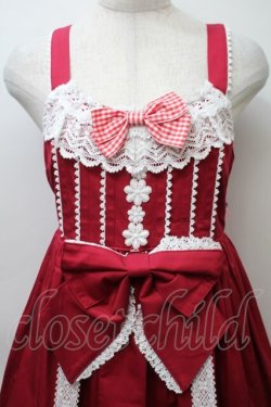 画像3: BABY,THE STARS SHINE BRIGHT / Emiliaギンガムジャンパースカート  赤 S-25-10-24-013-BA-OP-SA-ZS