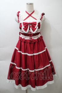 BABY,THE STARS SHINE BRIGHT / シャーリングベビードールジャンパースカート（2022年）  エンジ S-25-10-24-016-BA-OP-AS-ZS