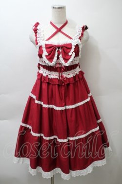 画像1: BABY,THE STARS SHINE BRIGHT / シャーリングベビードールジャンパースカート（2022年）  エンジ S-25-10-24-016-BA-OP-AS-ZS