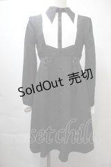 EAT ME / ピンタックブラウスレイヤードワンピース  黒ｘ白 S-25-10-26-047-LO-OP-AS-ZS