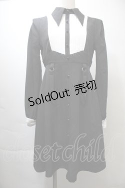 画像1: EAT ME / ピンタックブラウスレイヤードワンピース  黒ｘ白 S-25-10-26-047-LO-OP-AS-ZS